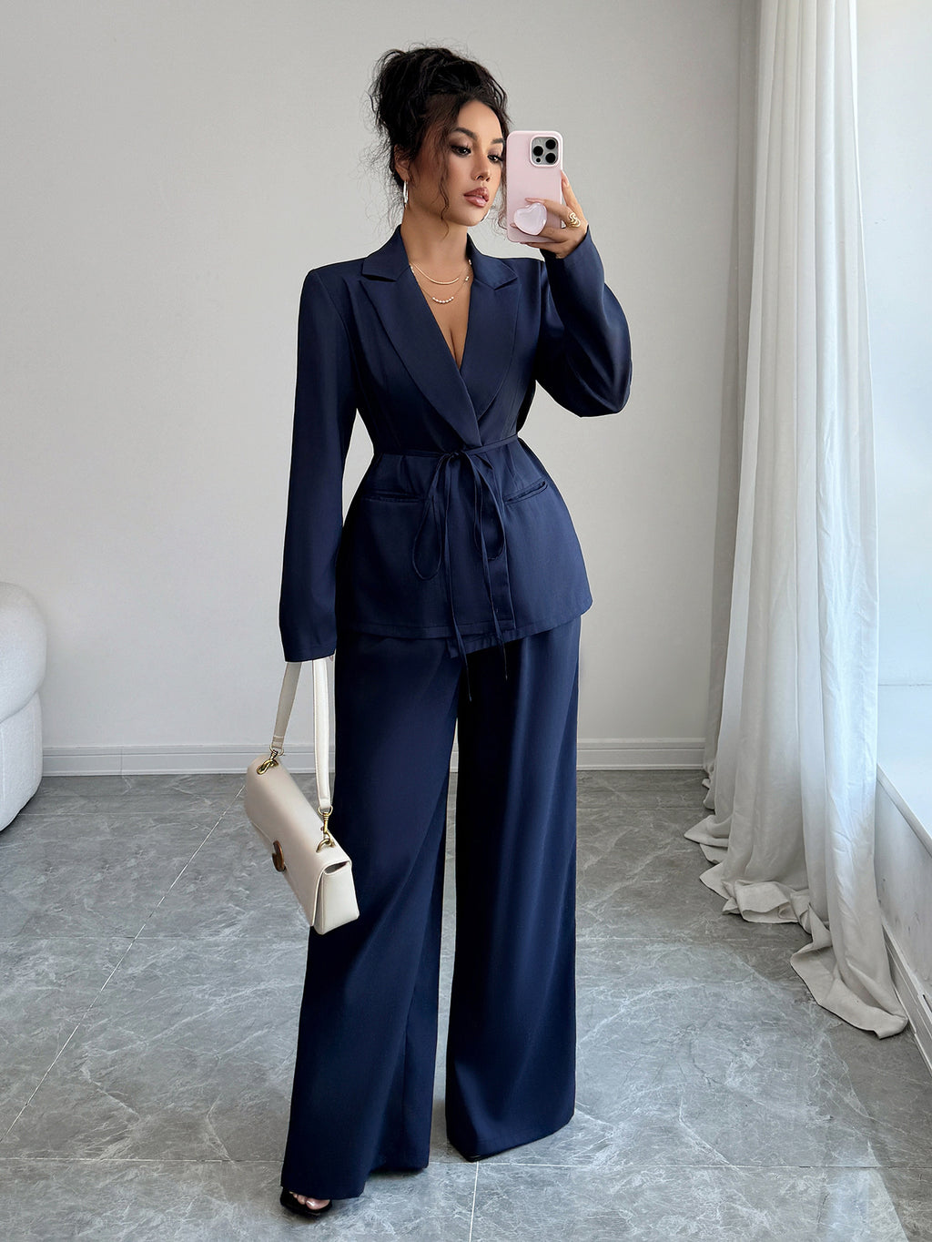 Coat Straight-leg Pants Two-piece Suit Women's Clothing