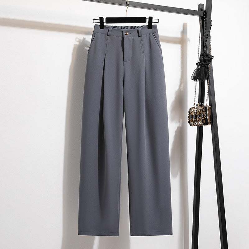 Wide Leg Women's High Waist Loose Straight Suit Pants