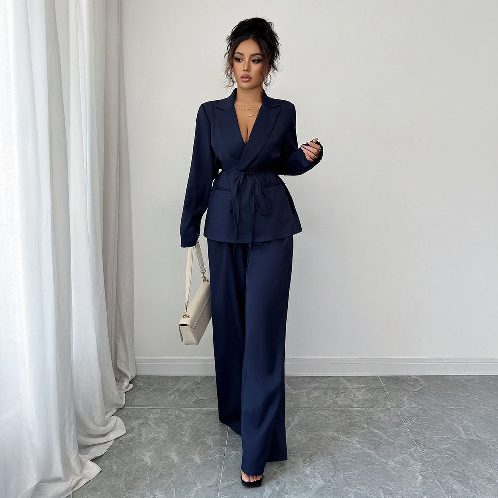 Coat Straight-leg Pants Two-piece Suit Women's Clothing