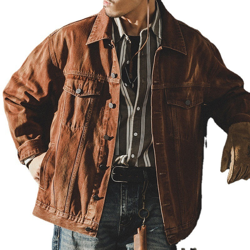 Autumn And Winter Vintage Denim Jacket Men
