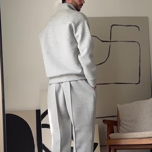 Men's Casual Zip-Up Jacket & Pants Set