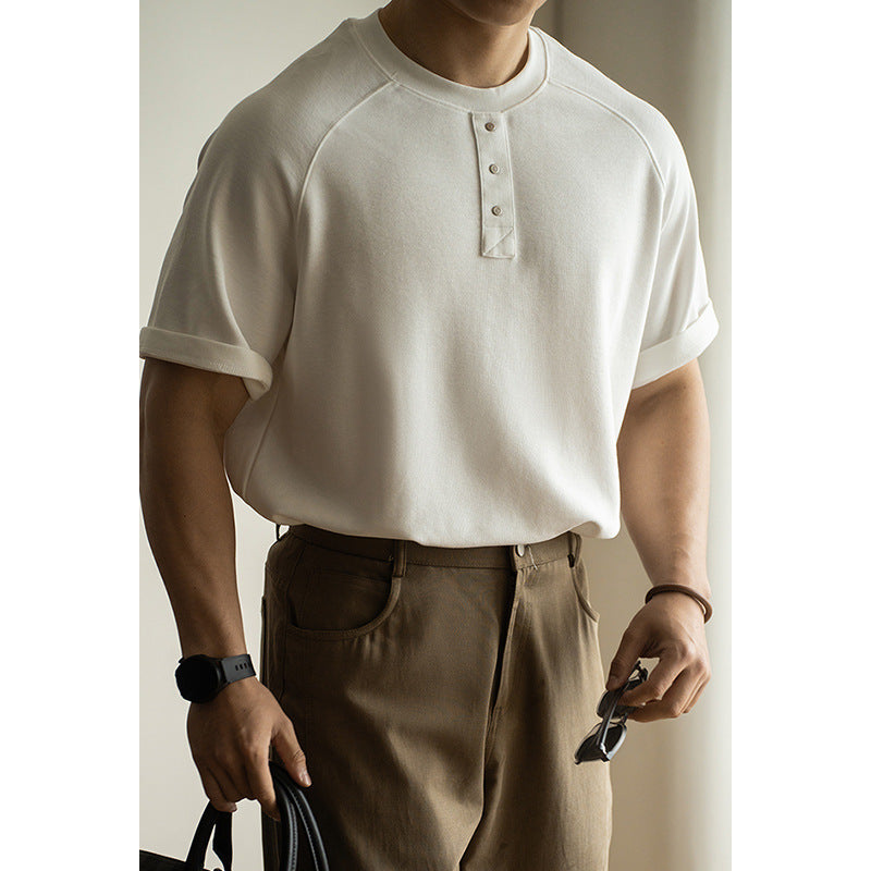 Breathable Terry Texture Raglan Sleeve Casual Loose Top