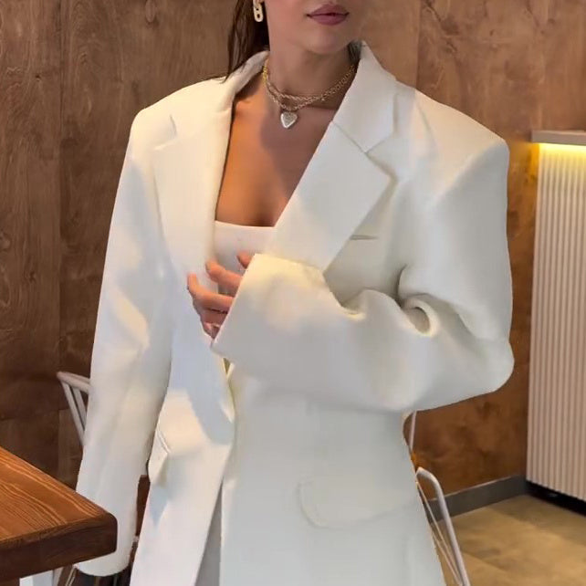 Elegant Solid Color Loose Blazer