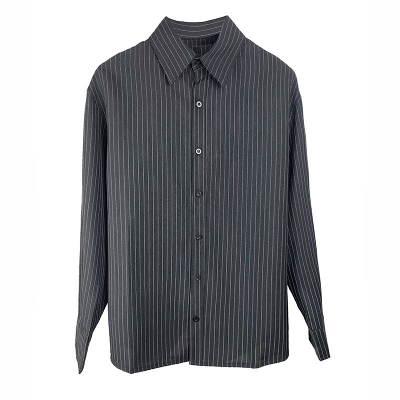 Striped Shirt Men's Long-sleeved Korean