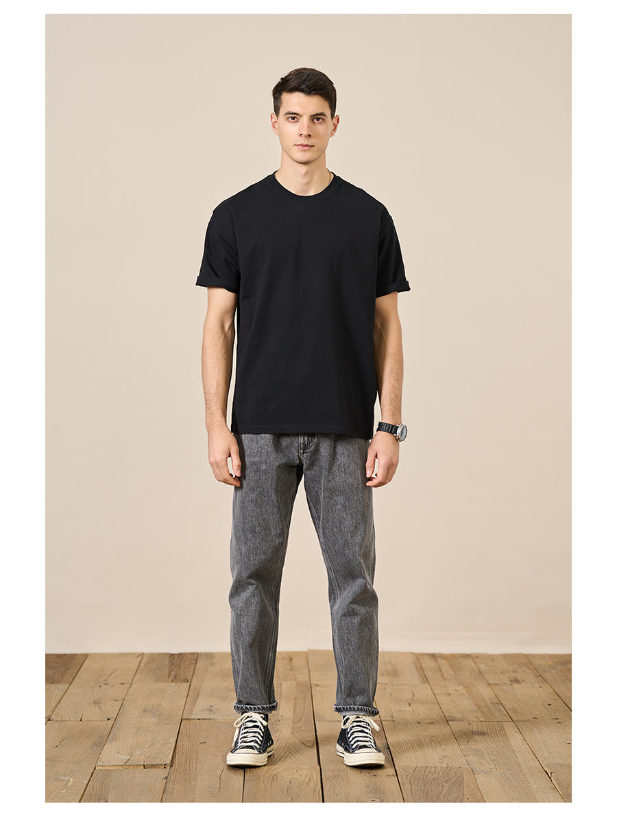 Basic Solid Color Heavy Underwear Short-sleeved T-shirt Men