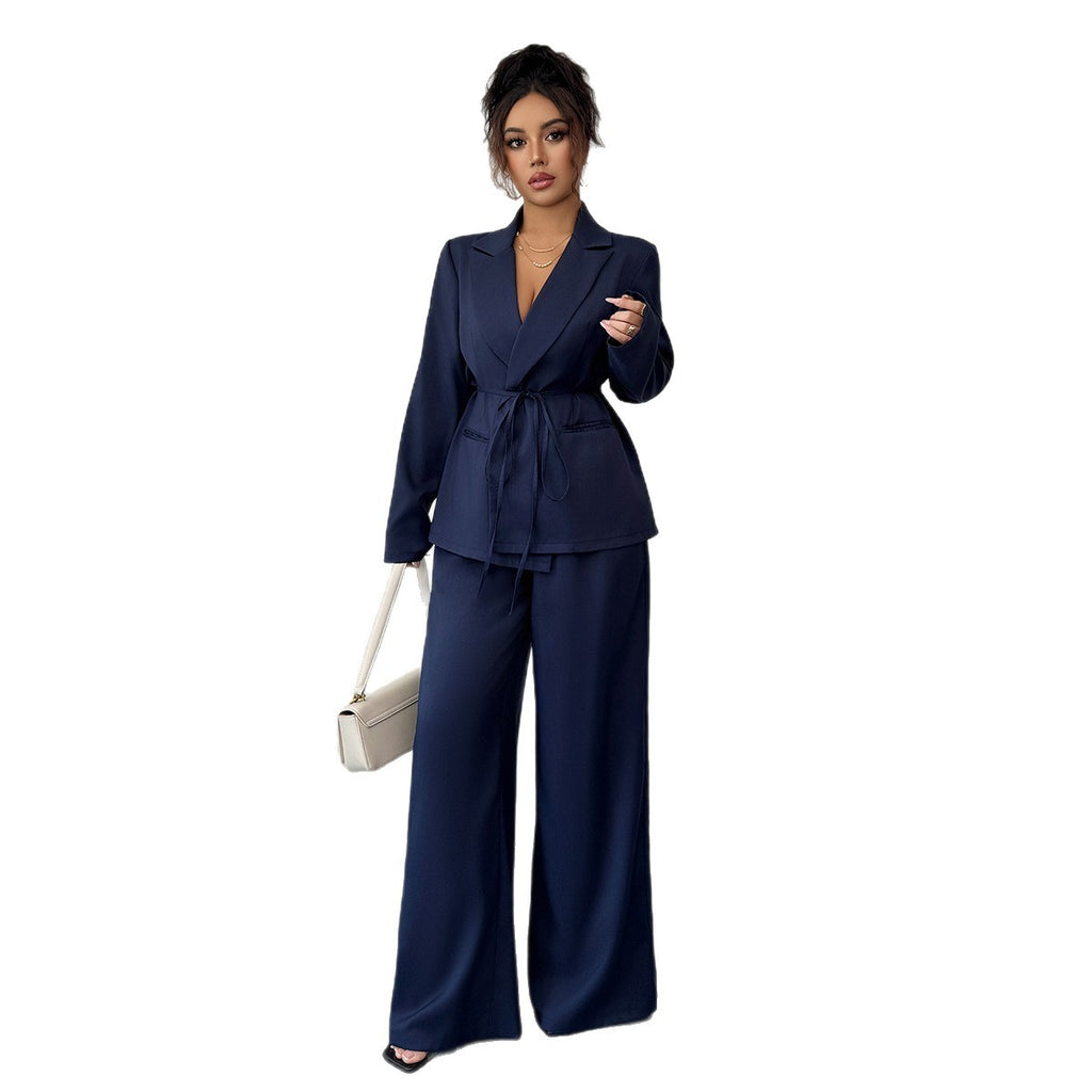 Coat Straight-leg Pants Two-piece Suit Women's Clothing